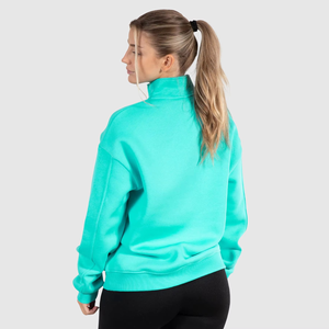 Nouvelle Collection : Sweat-shirts en molleton de coton personnalisables pour femme, coupe oversize à épaules tombantes, manches longues, col montant, coupe carrée, tricotés - Product Image 4