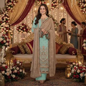 Meilleure qualité indien pakistanais vêtements femmes 2 pièces costume asiatique Shalwar Kameez costumes dernière conception mode porter des robes de mariée - Product Image 3