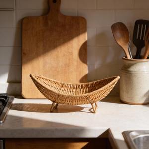 ตะกร้าผลไม้ทรงเรือสานจากหวาย เหมาะสำหรับจัดระเบียบห้องครัวและตกแต่ง ขายส่งจากอินเดีย - Product Image 2