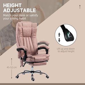 Sedia da Ufficio Rosa Reclinabile con Poggiapiedi Regolabile, Massaggio e Terapia Termica a 6 Punti, Comoda Seduta da Lavoro - Product Image 4