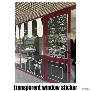 Autocollant de fenêtre en vinyle transparent imprimé UV personnalisé, décoration de verre transparente - Product Image 5