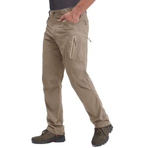Men's Elastic Waist Cargo <b>Pants</b> Lightweight Quick Dry Straight Fit Casual Style <b>Summer</b> Wear With Side Pockets - Product Image 1