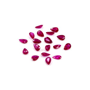 Rubíes naturales sin tratar de Mozambique, calibrados en forma de pera de 3x5 mm, piedras preciosas de rubí facetadas naturales sueltas para la fabricación de joyas, listas para usar. - Product Image 4
