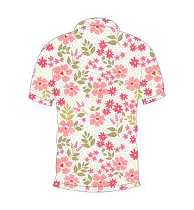 Polo à imprimé floral blanc et rose pour hommes, chemise de golf décontractée à manches courtes, mode été - Product Image 2