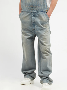 En gros, Pantalon de travail cargo en jean pour hommes, Salopette en denim unisexe, Coupe droite, effet empilé, vintage et déchiré, pour le fitness - Product Image 4