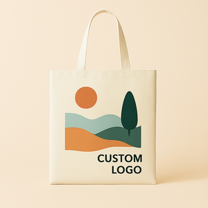 Venta al por mayor bolsas de algodón logotipo impreso personalizado bolsas de compras grandes reutilizables blanco en Blanco Bolsa De algodón personalizada - Product Image 2