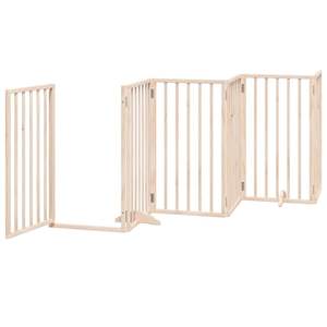 Barrière pliable pour chien à 6 panneaux avec porte en bois de peuplier 118,1 pouces Maisons et meubles pour animaux de compagnie - Product Image 4