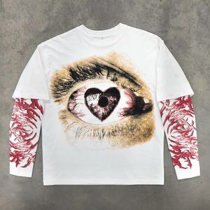 2025 hombres personalizado DTG estampado Boxy Fit recortado camisetas de gran tamaño para hombre de doble capa de manga larga Camisetas con mangas térmicas Waffle - Product Image 1