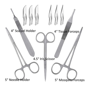 Kit complet d'entraînement à la suture électrique, instruments en acier inoxydable, plaques de plaies pré-coupées pour la formation des étudiants en médecine et en médecine vétérinaire - Product Image 3
