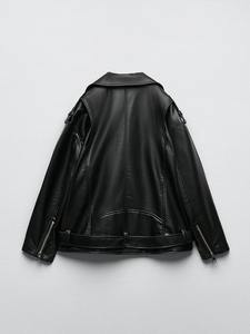 Chaqueta de Mujer Estilo Hip Hop Impresa en 3D Personalizada, Chaqueta Corta de Cuero PU al por Mayor, Chaqueta de Moda Urbana para Mujer - Product Image 6