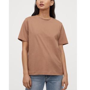 T-shirt en coton à col en V pour femme, léger, tissé, à manches courtes, décontracté, écologique, respirant, séchage rapide, pour tous les jours - Product Image 3
