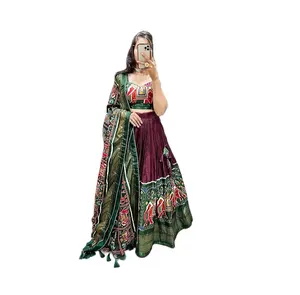 Xuất Khẩu Bán Thiết Kế Mới Navratri Mặc Thiết Kế Bán Khâu Chaniya Choli Womens Lehenga Cho Lễ Hội Mặc