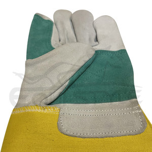 Construction Work Gloves Wholesale Heavy Duty Cowhide Split Leather Safety Gloves Industrial Use Non Slip Rigger Gloves - Product Image 4