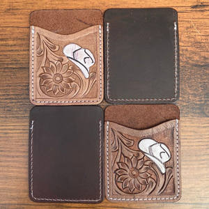 เคสใส่บัตรเครดิตทรงสี่เหลี่ยมผืนผ้าหนังถือด้วยมือขนาดเล็กน่ารักแบบตะวันตก - Product Image 3