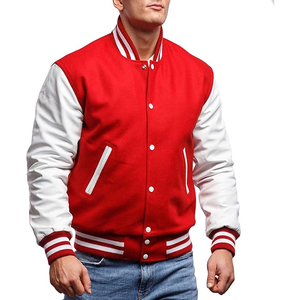 Custom Vintage Hooded Letterman Varsity <b>Jacket</b> Solid Color Wool Sleeves Stand Collar Chenille Embroidery Patchwork Cartoon - Product Image 6