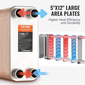 Intercambiador de Calor de Placas Soldadas, 80 Placas, Cobre/Acero Inoxidable 316L, Intercambiador de Calor de Agua, 80 Placas, Intercambiador de Calor Soldado - Product Image 3