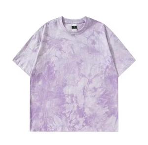 T-shirt décontracté pour homme à manches courtes, col rond, tricoté, tie-dye, coupe classique, respirant, jersey 180g - Product Image 2
