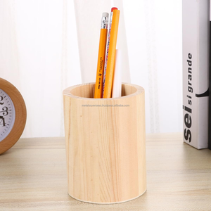 Customized Logo Square Wooden Pencil and Pen Holder Cute Fashion Design <b>Office</b> Container <b>Accessory</b> with Fabrication Services - Product Image 5