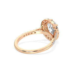 Anillo de compromiso REYES con diamante cultivado en laboratorio de corte ovalado de 2.1 quilates, diseño original, oro rosa de 14K, regalo de boda, joyería fina para mujer - Product Image 4