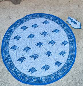 Ensemble de nappes et de serviettes de table modernes, de haute qualité, à motifs floraux, imprimées à la main, en coton, personnalisables, écologiques, durables, pour une utilisation en extérieur - Product Image 3