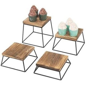 Juego de Soportes Cuadrados para Cupcakes de Madera de Mango, 4 Piezas, Soporte Moderno para Pasteles de Madera, Venta al por Mayor - Product Image 2