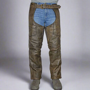 New High Quality <b>Half</b> Horse Riding <b>Chaps</b> for Men and Leather Equipment Genuine Leather <b>Chaps</b> for Sale - Product Image 1