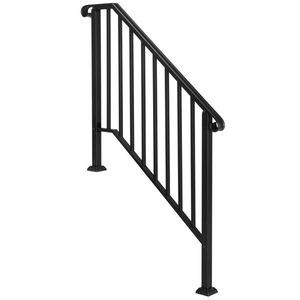 Matte Black Artisasset 3-Level Outdoor Iron Handrail Assisting Device for Stairs & Walkways - Product Image 1