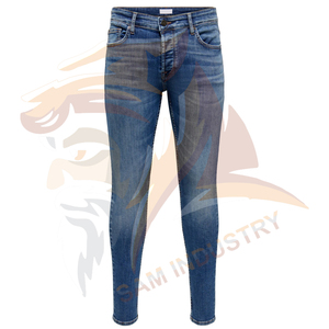 กางเกงยีนส์เดนิมผู้ชายสไตล์ฮิปฮอปสตรีทแวร์ สีพื้น ราคาส่งถูกจากโรงงาน - Product Image 5