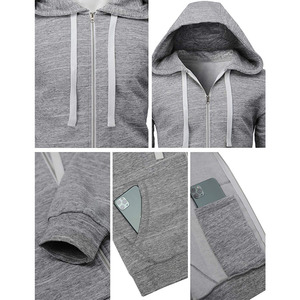 Sweat à capuche zippé pour hommes, idéal pour le sport, la course et le jogging, faible MOQ, personnalisation de la marque, dernière mode, pour adultes et garçons - Product Image 5