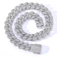 Collier tendance de haute qualité en argent 925 avec diamants Moissanite VVS D de 18 mm, testés au diamant, pour homme, style hip-hop, chaîne cubaine