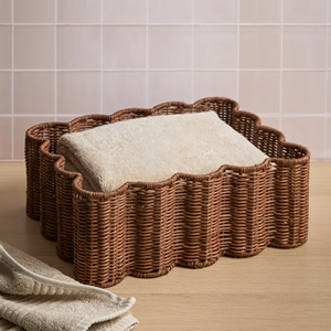 Wholesale Scalloped Rattan Storage <b>Basket</b> Eco-Friendly <b>Wicker</b> Tray For Tabletop Decor Premium Vietnam Rattan Organizer - Product Image 4