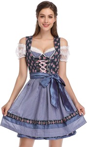 Disfraz de Dirndl para Mujer Adulta, Traje Bávaro Tradicional Alemán, Vestido de Poliéster para Festival de Cerveza, Cosplay, TV/Película - Product Image 4