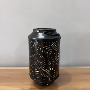 Artisan Design Mini Decorative Etched Iron <b>Lantern</b> with <b>Black</b> Finish Home Decor Model L660 Made in Uttar Pradesh - Product Image 3