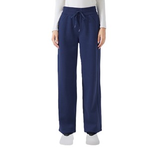 Custom Cream <b>Women</b> Wide Leg <b>Lounge</b> Pants Elastic Drawstring Waist Relaxed Casual <b>Trousers</b> Wholesale Apparel USA UK EU B2B Pro - Product Image 2