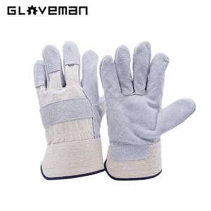 GLOVE MAN Custom Rigger Cow Split leather Canvas Industrial Construction <b>Garden</b> Safety Work Leather Gardening Welding - Product Image 2