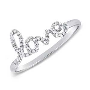 Bagues Love Script en Or Massif 14K, Luxe Minimaliste, Port Quotidien, Solitaire Pavé, Diamants de Laboratoire Taille Ronde, Vente Directe Fabricant - Product Image 3
