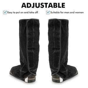 Top Selling Custom Logo Printed Cowhide Split Leather Flame Resistant Anti-cut High Quality Custom Size <b>Welding</b> Spats Shoes - Product Image 3