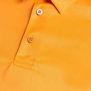 Polo en tricot à manches courtes rayé orange et rouge pour homme, coupe décontractée - Product Image 5