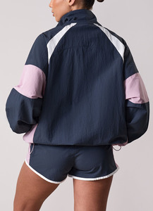 Ensemble coupe-vent colorblock pour femmes, sweat à capuche et short, vêtements de sport légers à fermeture éclair, survêtement 2 pièces, décontracté, pour la course à pied, la gym, le fitness - Product Image 2