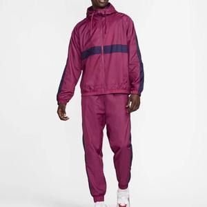 Conjunto de 2 Piezas para Hombre, Estilo Urbano, Poliéster y Algodón, con Capucha, Color Sólido, Ligero, Holgado, Reflectante, Cortavientos - Product Image 1