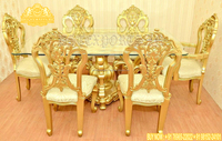 Ensemble de table à manger en teck traditionnel moderne de première classe, 8 places, fait main, durable, taille personnalisée, finition noire, luxe
