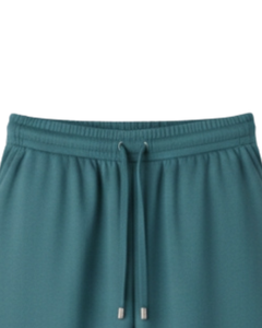 Teal Green Wide Leg Sweatpants Women <b>Elastic</b> Waist Drawstring Casual Lounge Pants Loose Fit OEM Custom Bulk Manufacturer Supply - Product Image 4