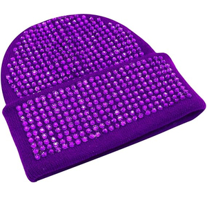 Custom Black Studded Beanie Hat Rib Knit Winter Warm <b>Cap</b> Women <b>Men</b> Soft Stretch Streetwear Skull <b>Cap</b> Hat - Product Image 4