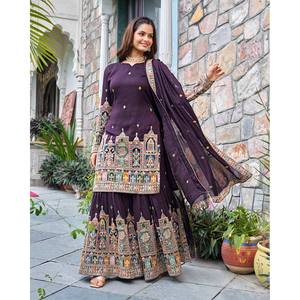 ชุดสูทออกแบบโดยดีไซเนอร์สำหรับผู้หญิงมีการปักลายและการพิมพ์รหัสงาน dori-sequence - Product Image 3