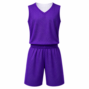 Forest Green Mesh Basketball Uniform Reversible Training Jersey & <b>Shorts</b> Set - Product Image 3