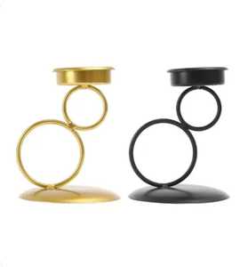 gold and black metal tealight <b>candle</b> holders natural grain handcrafted eco friendly artisanal rustic premium set - Product Image 1