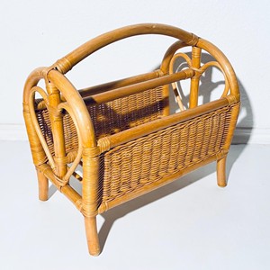 Accesorios para la oficina en casa, revistero de ratán natural de la más alta calidad para guardar periódicos - Product Image 4