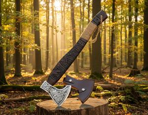 Personalized Viking <b>Axe</b>, Engraved Ash Wood <b>Handle</b>, Medieval Decorative Wall Décor, Groomsman Gift, Birthday Gift for Boyfriend - Product Image 3