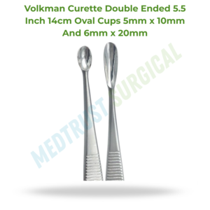 Curette Volkman 5,5 pouces (14 cm) – Instrument chirurgical orthopédique pour le débridement osseux et le curettage tissulaire - Product Image 2
