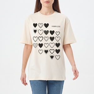 Custom Women's <b>Heart</b> Print <b>T</b> <b>Shirt</b> Wholesale Casual Jersey Plain Short Sleeve Tee Graphic Fashion Cotton Apparel Clothing <b>Shirts</b> - Product Image 4